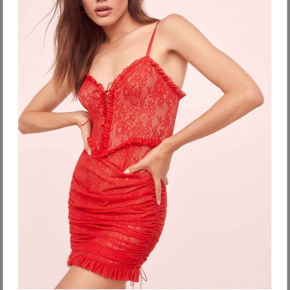 For Love And Lemons Other - FOR LOVE & LEMONS GRACIE LACE HIGH- LOW SLIP/DRESS